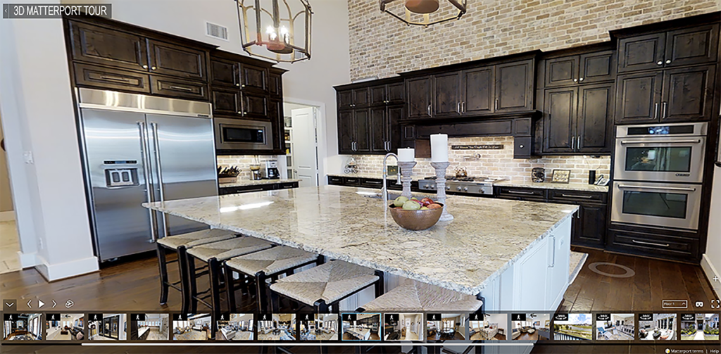 Visite virtuelle maison en 3D d’une cuisine moderne réalisée avec Matterport – Provence Scan 3D valorise les biens immobiliers particuliers en PACA