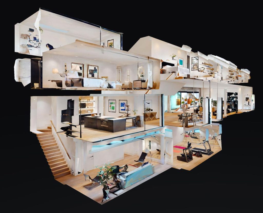 Vue dollhouse d’un bien – visite virtuelle 3D immobilier
